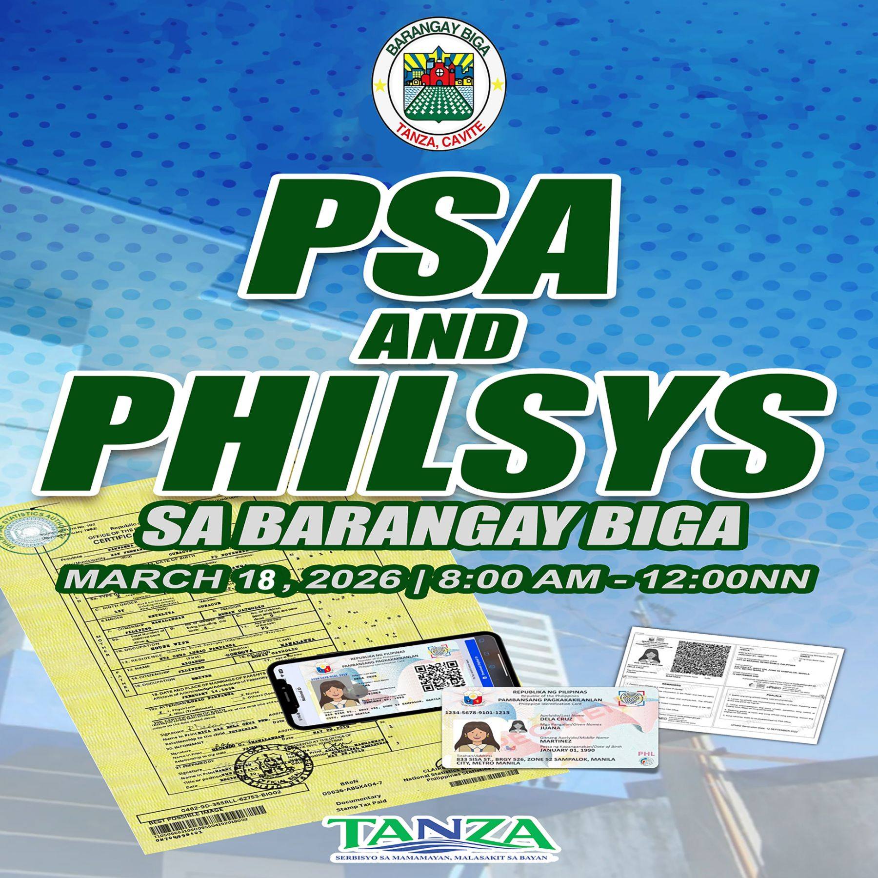 PSA AND PHILSYS SA BARANGAY BIGA